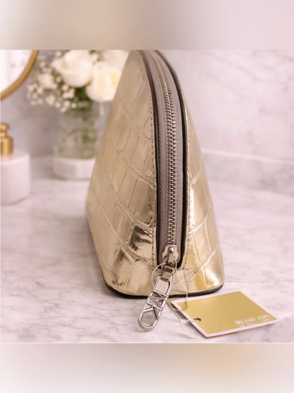 Michael Kors “GOLD EMPIRE” cosmetic/travel pouch! NWT